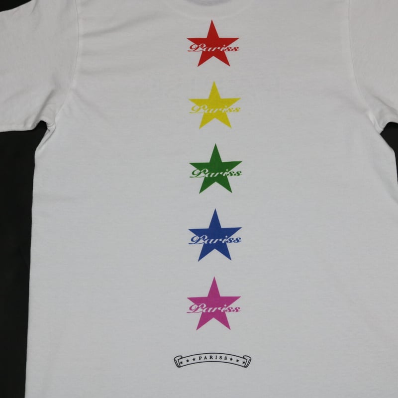 レインボースターTシャツ【ブラック・ホワイト】 | PARISS