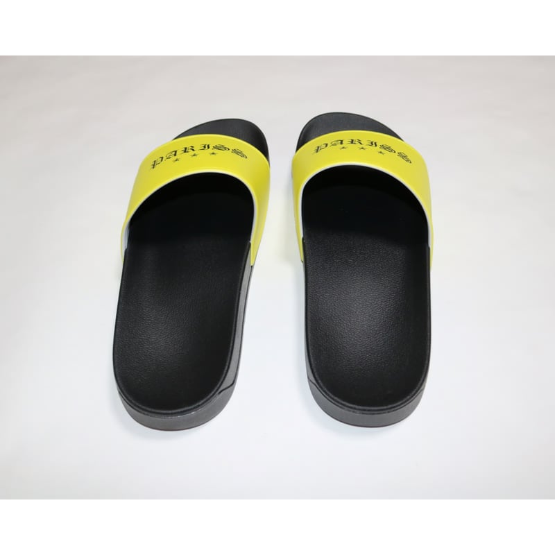 オールドイングリッシュシャワーサンダル【ブラック×蛍光イエロー