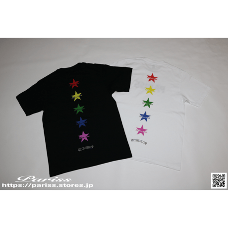 レインボースターTシャツ【ブラック・ホワイト】