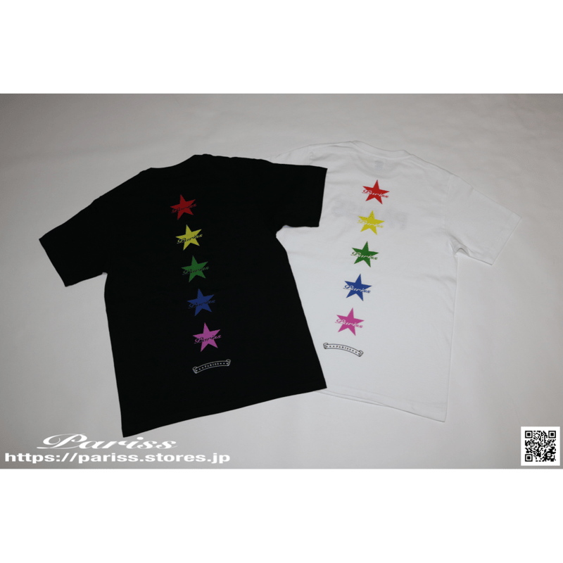 レインボースターTシャツ【ブラック・ホワイト】 | PARISS