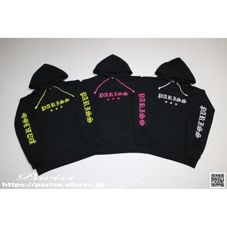 Pariss 3Starパーカー 3Starパーカー【ブラック・ホワイト・ブルー・レッド・ピンク