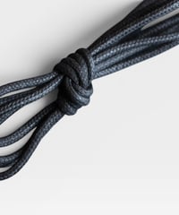 Shoelaces for Paraboot Black / 丸紐 / 黒 / ロウ引き ●紐先金具込み / 長さ指定可