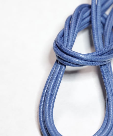 Blue Shoelaces with Agret /●紐先金具込み/ 青 / ブルー / ロウ引き丸紐/ 長さ指定可
