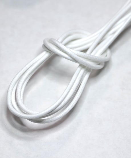 White Shoelaces with Agret /●紐先金具込み/ 白 / ホワイト / ロウ引き丸紐/ 長さ指定可