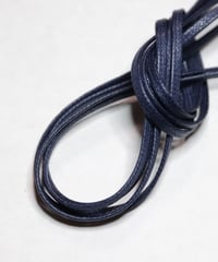 Navy Flat Shoelaces with Agret /●紐先金具込み/ 紺 / ネイビー / ロウ引き3mm幅平紐/ 長さ指定可