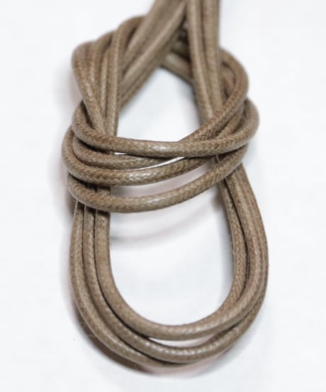 Beige Shoelaces with Agret /●紐先金具込み/ ベージュ / ロウ引き丸紐/ 長さ指定可