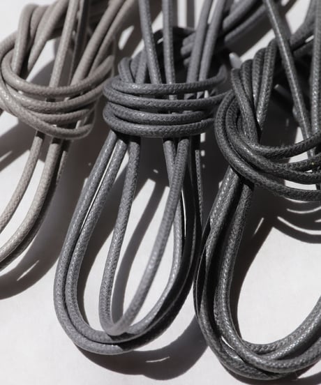 Medium Gray Shoelaces with Agret /●紐先金具込み/ ミディアムグレー / ロウ引き丸紐/ 長さ指定可
