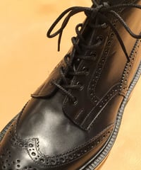 Black shoelaces for Tricker's boots and others /トリッカーズ カントリータイプ シューレース / 黒 靴ひも 70cm、110cm、120cm