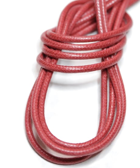 Red Shoelaces with Agret /●紐先金具込み/ 赤 / レッド / ロウ引き丸紐/ 長さ指定可