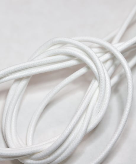 White Shoelaces with Agret /●紐先金具込み/ 白 / ホワイト / ロウ引き丸紐/ 長さ指定可