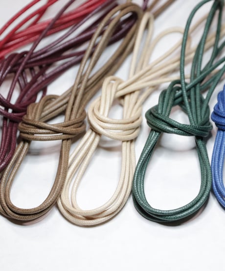 Beige Shoelaces with Agret /●紐先金具込み/ ベージュ / ロウ引き丸紐/ 長さ指定可