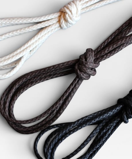 Shoelaces for J.M.Weston / CLASSIC SERIES / White / 丸紐 / 白 / ロウ引き ●紐先金具込み / 長さ指定可
