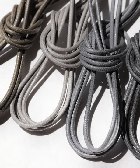 Olive Shoelaces with Agret /●紐先金具込み/ オリーブ / ロウ引き丸紐/ 長さ指定可