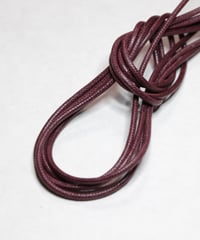 Wine Red Shoelaces with Agret /●紐先金具込み/ ワイン / ロウ引き丸紐/ 長さ指定可