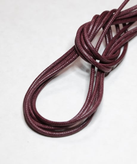 Wine Red Shoelaces with Agret /●紐先金具込み/ ワイン / ロウ引き丸紐/ 長さ指定可
