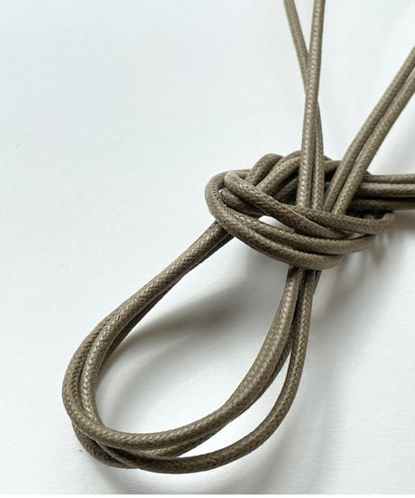 Olive Shoelaces with Agret /●紐先金具込み/ オリーブ / ロウ引き丸紐/ 長さ指定可