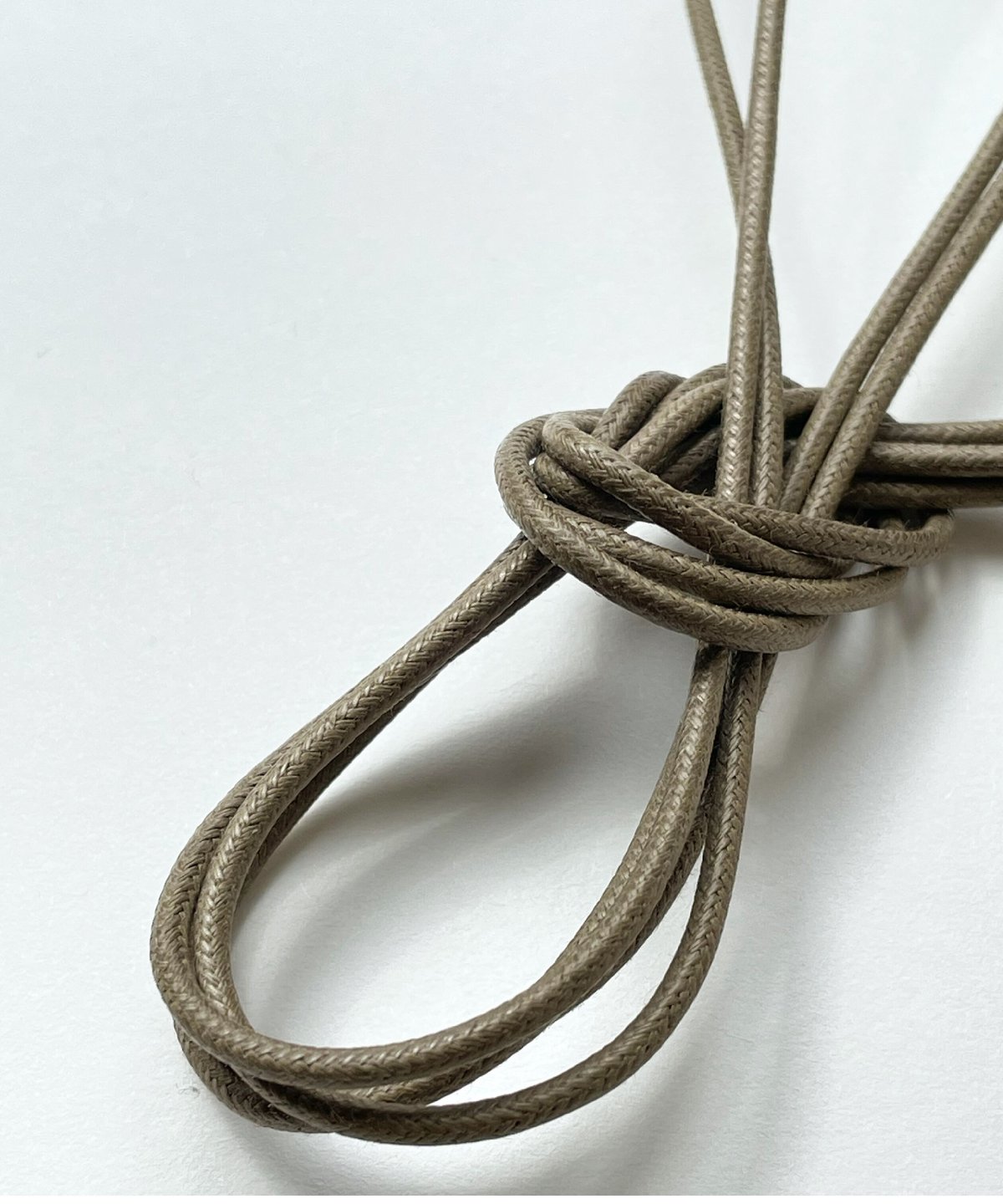 Olive Shoelaces with Agret /○紐先金具込み/ オリーブ / ロウ引