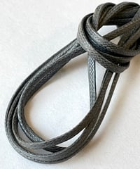 Dark Gray Flat Shoelaces with Agret /●紐先金具込み/ ダークグレー / ロウ引き3mm幅平紐/ 長さ指定可