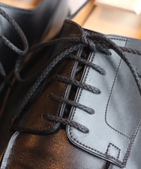 Shoelaces for J.M.Weston / CLASSIC SERIES /Black / 丸紐 / 黒 / ロウ引き ●紐先金具込み / 長さ指定可