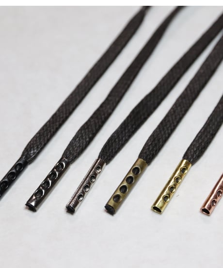 Beige Shoelaces with Agret /●紐先金具込み/ ベージュ / ロウ引き丸紐/ 長さ指定可