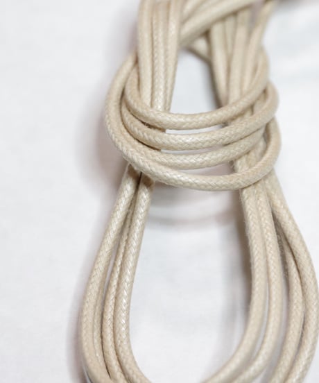 Natural Shoelaces with Agret /●紐先金具込み/ 生成り / ナチュラル / ロウ引き丸紐/ 長さ指定可