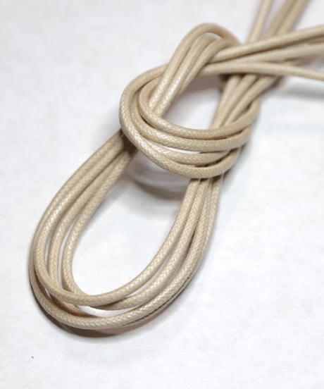 Natural Shoelaces with Agret /●紐先金具込み/ 生成り / ナチュラル / ロウ引き丸紐/ 長さ指定可