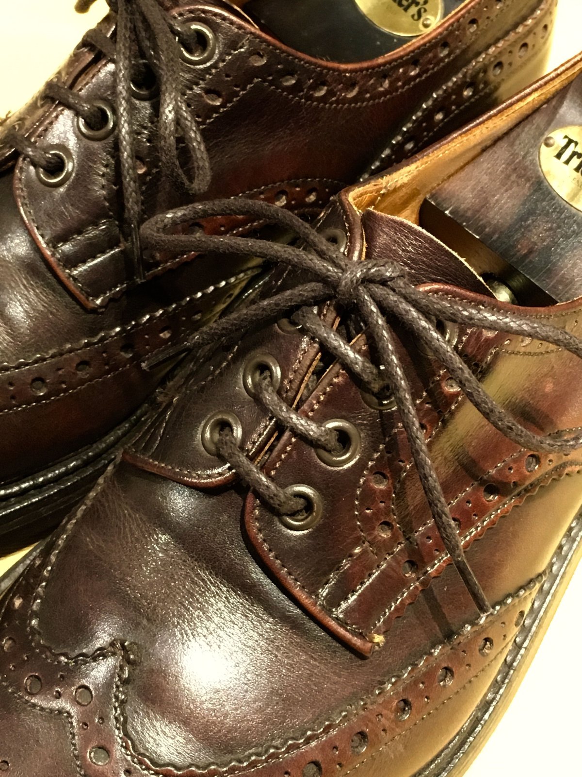 Dark Brown shoelaces for Trickers and others /ト