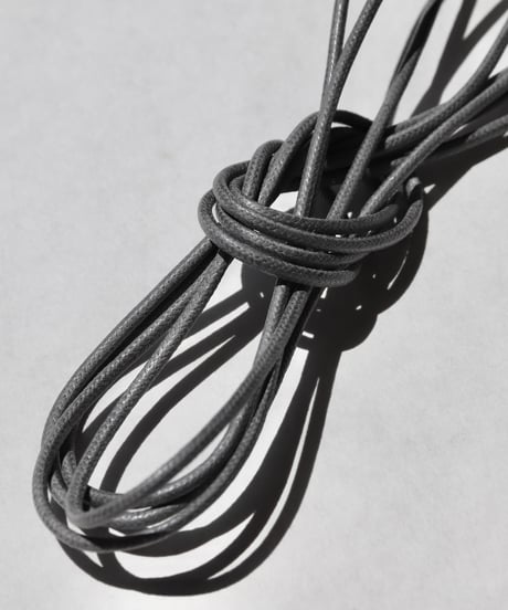 Medium Gray Shoelaces with Agret /●紐先金具込み/ ミディアムグレー / ロウ引き丸紐/ 長さ指定可