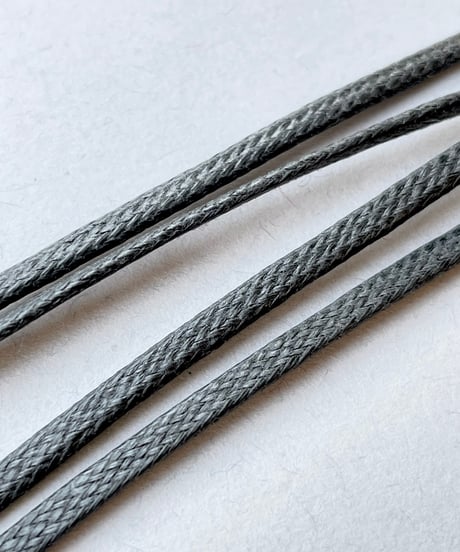 Dark Gray Flat Shoelaces with Agret /●紐先金具込み/ ダークグレー / ロウ引き3mm幅平紐/ 長さ指定可
