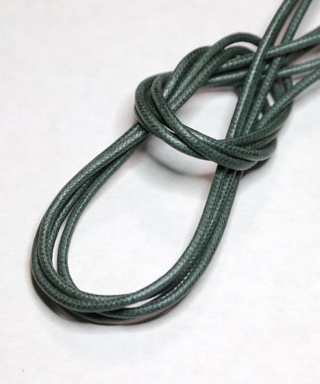 Green Shoelaces with Agret /●紐先金具込み/ 緑 / グリーン / ロウ引き丸紐/ 長さ指定可