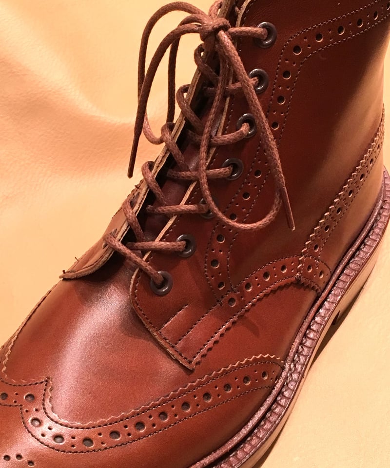 Brown shoelaces for Tricker's and others /トリッカー