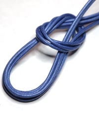 Blue Shoelaces with Agret /●紐先金具込み/ 青 / ブルー / ロウ引き丸紐/ 長さ指定可