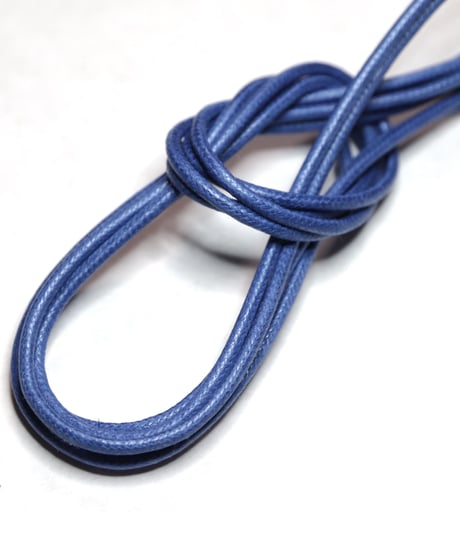 Blue Shoelaces with Agret /●紐先金具込み/ 青 / ブルー / ロウ引き丸紐/ 長さ指定可