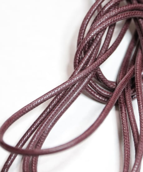 Wine Red Shoelaces with Agret /●紐先金具込み/ ワイン / ロウ引き丸紐/ 長さ指定可