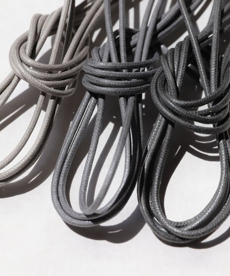 Medium Gray Shoelaces with Agret /●紐先金具込み/ ミディアムグレー / ロウ引き丸紐/ 長さ指定可