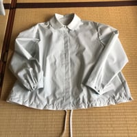 【アトリエセール対象商品】コットン  2色使いの裾リボンのブラウス