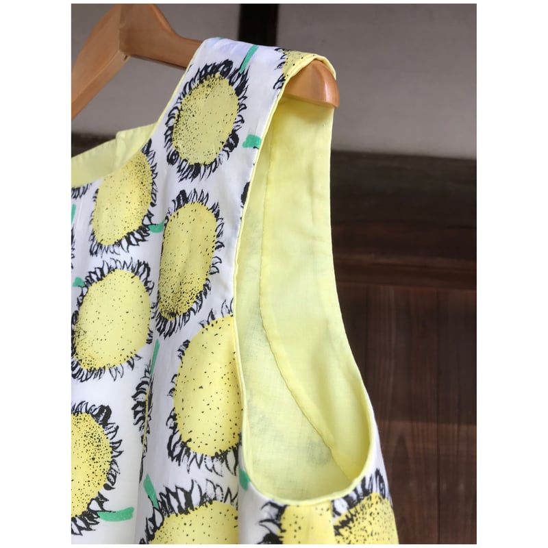 リバティ　ワンピース　ひまわり 新品 リバティ定番人気ひまわり柄 リラックスフィット