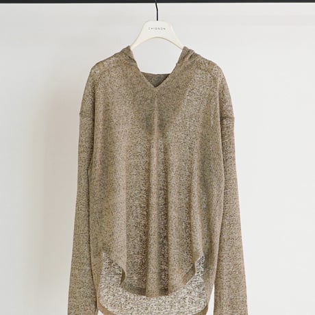 【CHIGNON】[8861-068GL] ｼｱｰﾌｰﾃﾞｨﾆｯﾄｿｰ