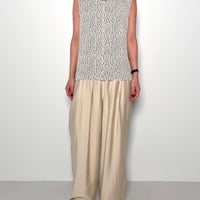 【CHIGNON】[8752-216YE] 抽象柄ｶｯﾄﾉｰｽﾘｰﾌﾞ