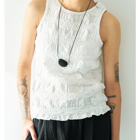 【YENN】[Y262-81053] SHRUNK LACE TANKTOP