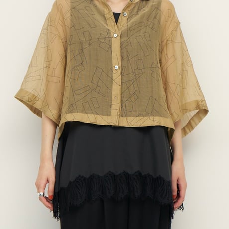 【CHIGNON】[1262-308KK] ｼｱｰﾌﾟﾘﾝﾄﾊｰﾌｽﾘｰﾌﾞSH