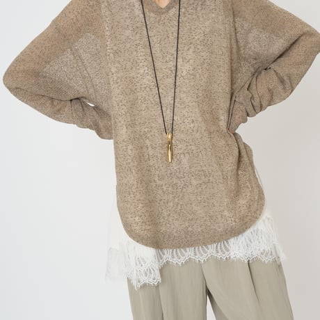 【CHIGNON】[8861-068GL] ｼｱｰﾌｰﾃﾞｨﾆｯﾄｿｰ