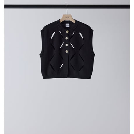 【YENN】[Y261-91012] CUT OUT PATTERN VEST
