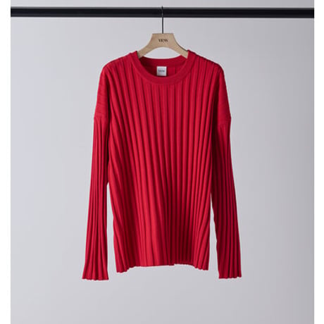 【YENN】[Y261-91014] RIB KNIT LONG TEE