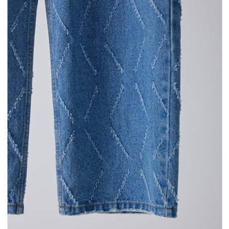 【YENN】[Y261-31001] LASER CUT WIDE DENIM