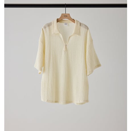 【YENN】[Y262-12055] KEY NECK BLOUSE