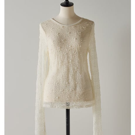 ★追加生産決定商品★【Mewl】[M253-83021-2] ﾚｰｽﾛﾝｸﾞｽﾘｰﾌﾞTOPS