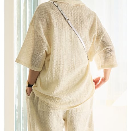 【YENN】[Y262-12055] KEY NECK BLOUSE