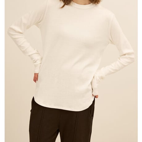 ★追加生産決定商品★【YENN】[Y263-81105]  COTTON RIB LONG TEE（納期：6月上旬～中旬）