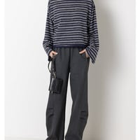【YENN】[Y263-82096] FEATHER STP WIDE TOP
